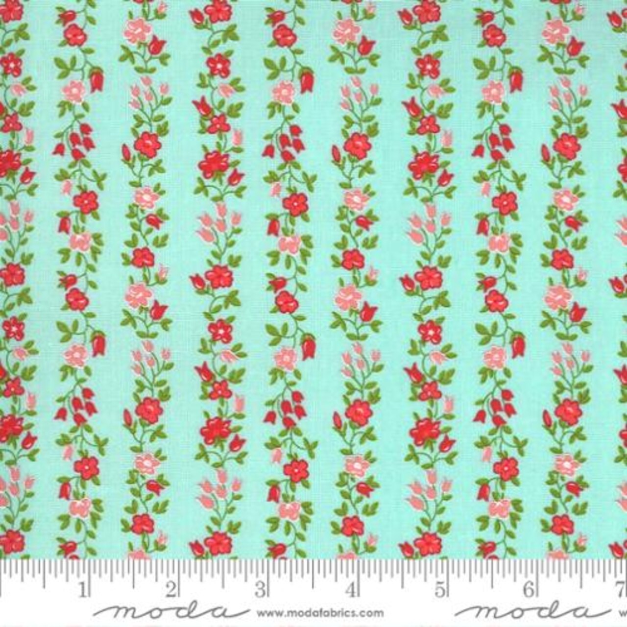 Fabric Moda Aqua Floral Sunday Stroll by the Quarter Yard 55224-14